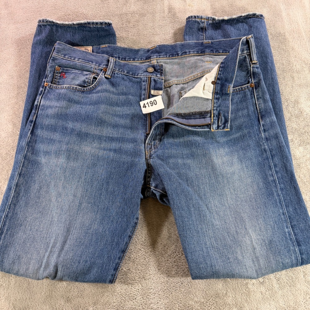 Polo Ralph Lauren Jeans Mens 38x36 Blue Authentic Dungarees Straight Leg